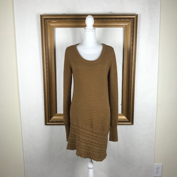 Prana Dresses & Skirts - PRANA Felicia brown knit asymmetric sweater dress